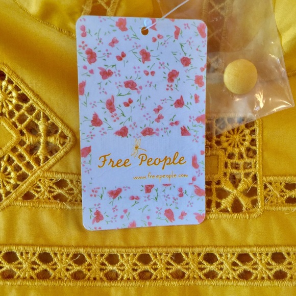 FREE PEOPLE ( XS ) MUSTARD ETERNITY BLOUSE - Picture 6 of 8